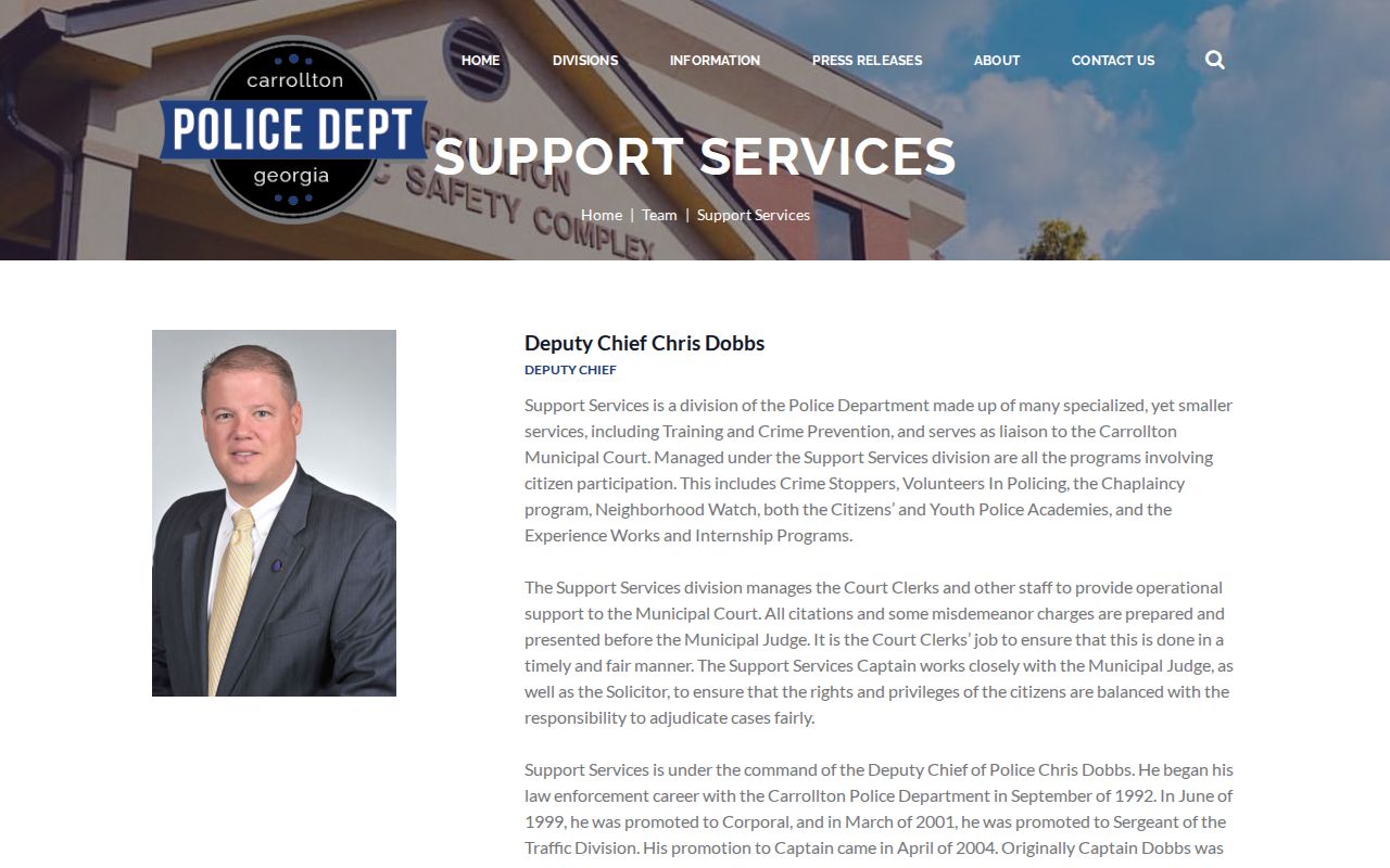 Carrollton court docket clerks and Police Support Services