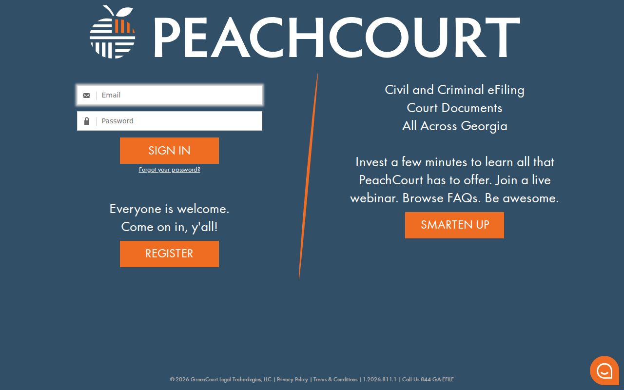 PeachCourt court-record and e-filing provider page for Carroll County